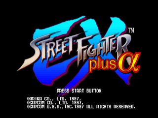 Street Fighter EX Plus Alpha title screen for Playstation
